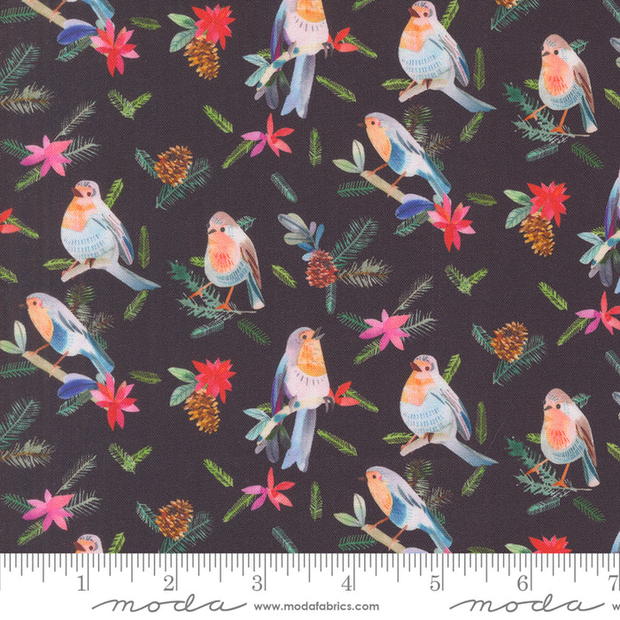 Love & Cheer - Robins With Pinecones Coal