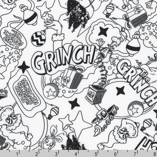 How the Grinch Stole Christmas - Outlines White