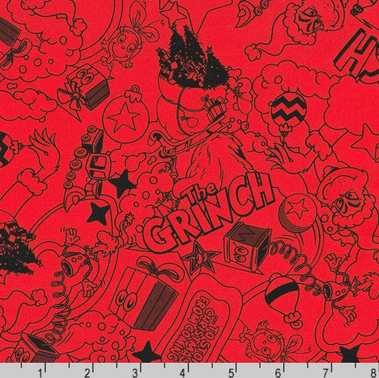 How the Grinch Stole Christmas - Outlines Red
