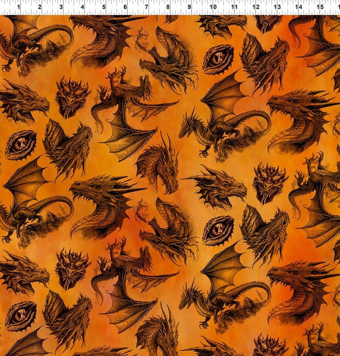 Dragon - Emerald Reign - Etching Orange