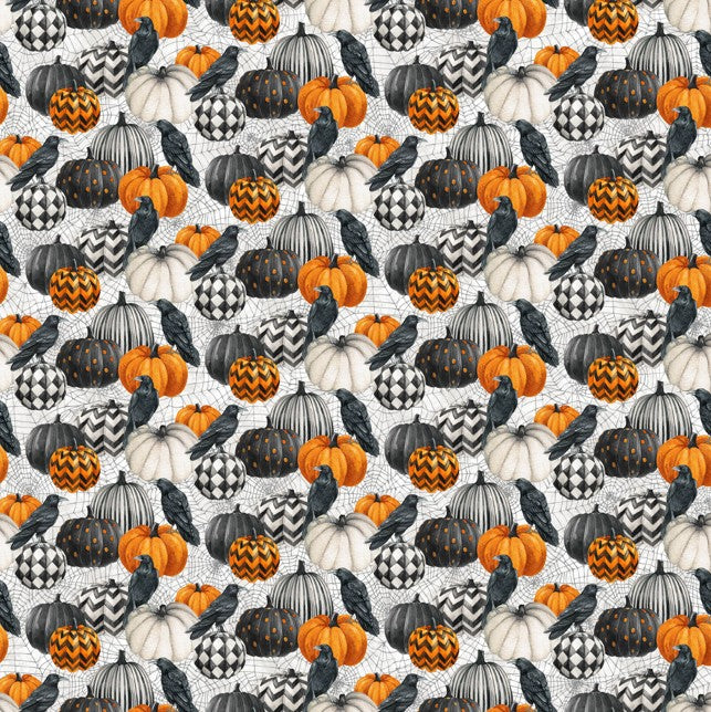 Spellbound - Packed Pumpkin Crows White