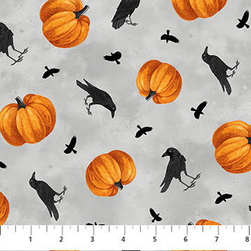 Spellbound - Crow Pumpkins Gray
