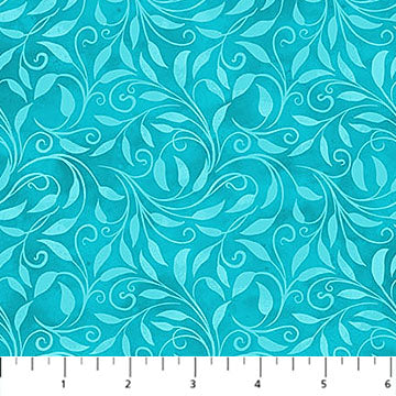 Nativity - Leaf Scroll Turquoise 13" Remnant