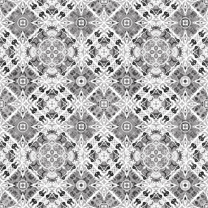 Quilt Room Kitties - Diamond Medallion Gray