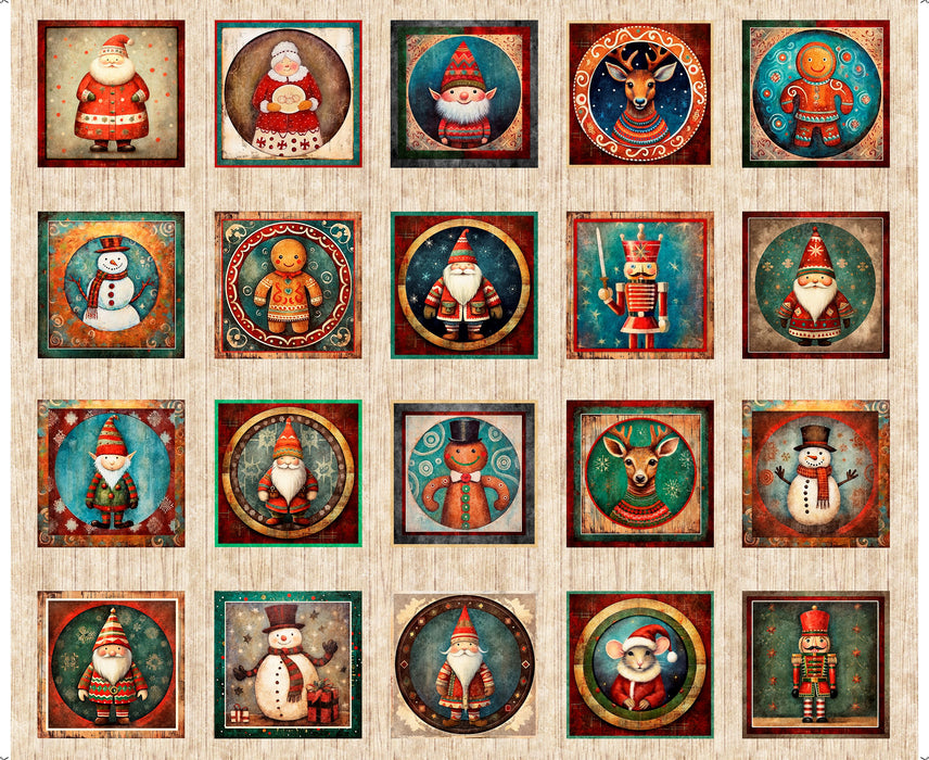 Santa's Workshop Panel - Christmas Cracker Cream