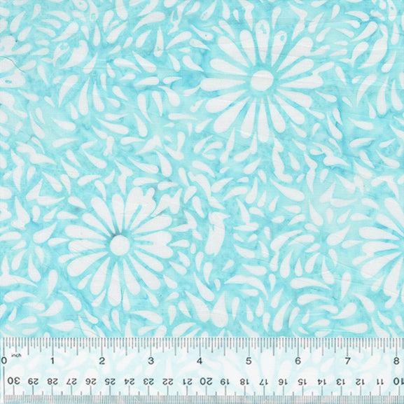 Lollypop Batiks - Daisy Petals Powder Blue