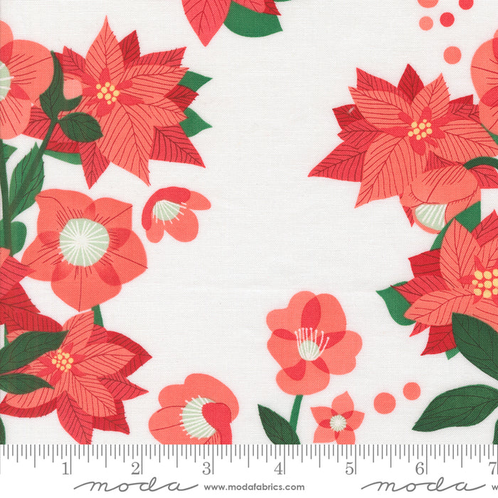 Tiny Christmas - Poinsettia Florals Snow