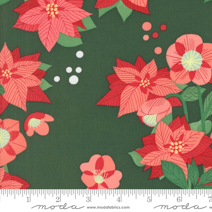 Tiny Christmas - Poinsettia Florals Pine