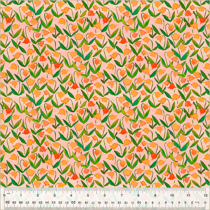 Heather Ross by Hand - Flowerbed Salmon