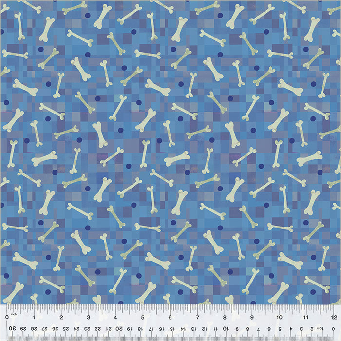 Fur-ever Friends - Fetch Bone Blue 14-1/2" Remnant