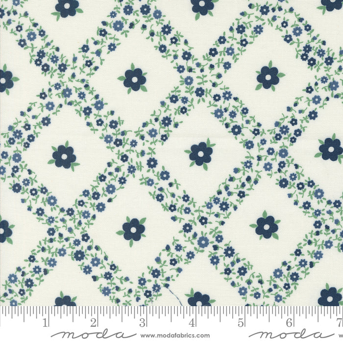 Rosemary Cottage - Trellis Florals Cream Navy