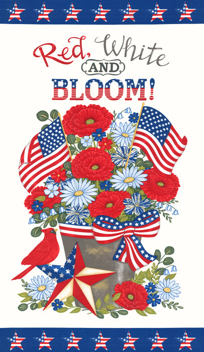 Red White & Bloom - Panel Daisy White