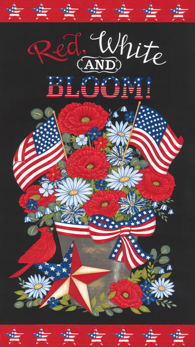 Red White & Bloom - Panel Black