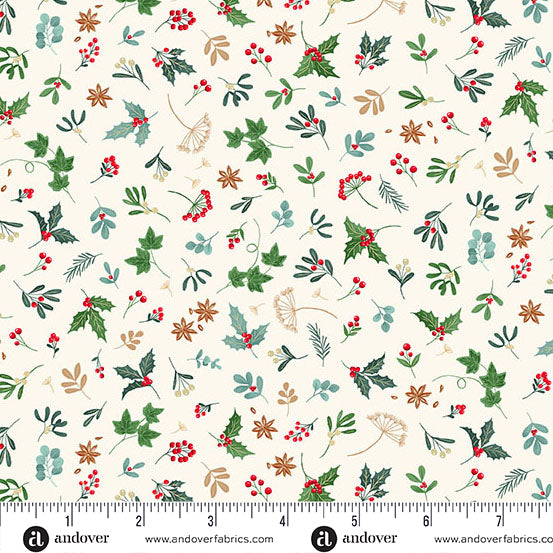 Good Tidings Metallic - Sprig Cream