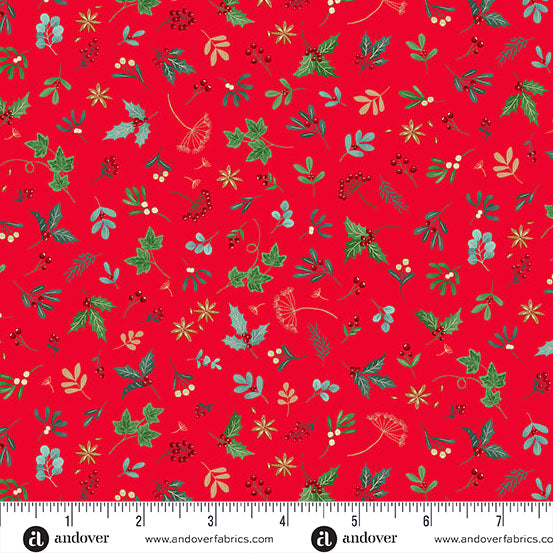 Good Tidings Metallic - Sprig Red