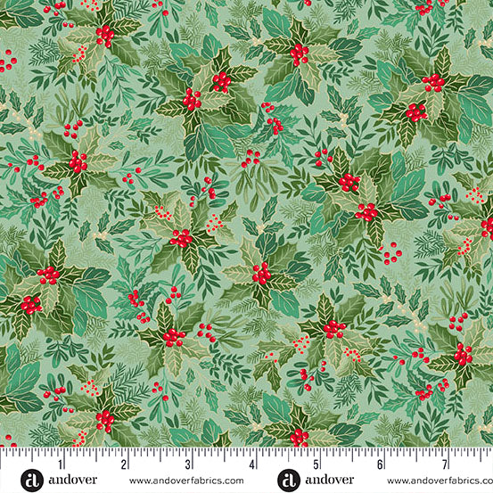Good Tidings Metallic - Holly Bush Mid Green