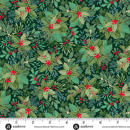 Good Tidings Metallic - Holly Bush Dark Green