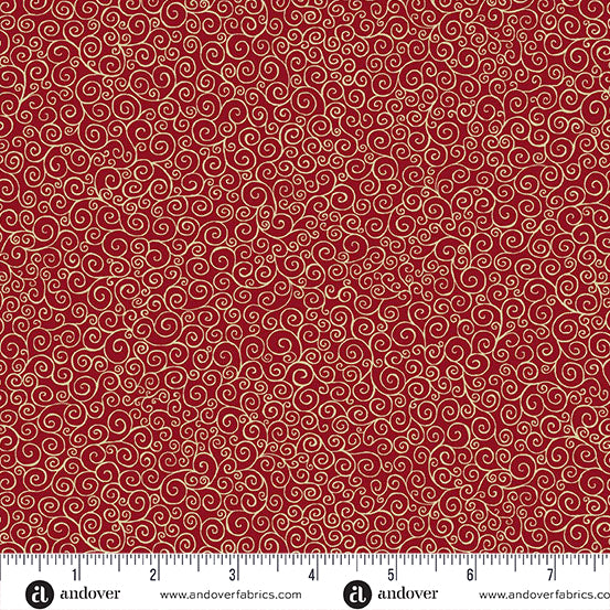 Good Tidings Metallic - Scroll Red