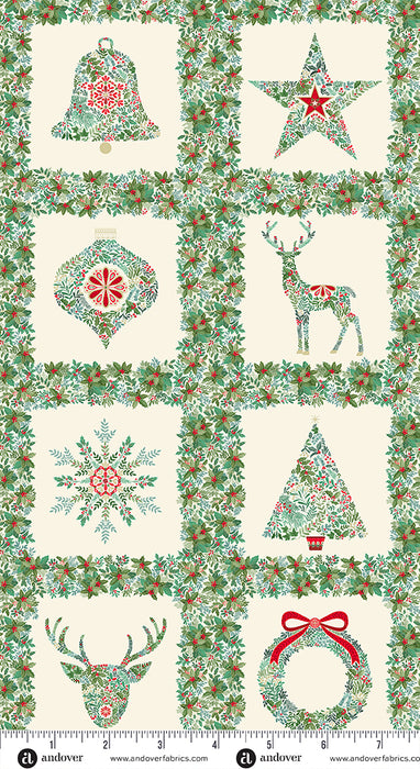 Good Tidings Metallic - Squares Panel Cream