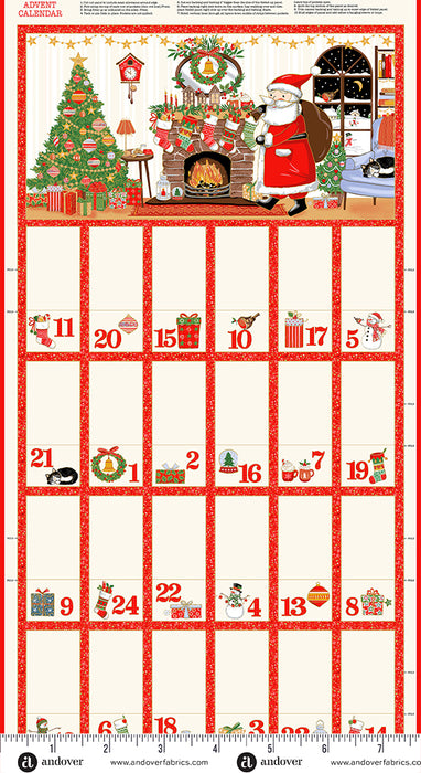 Jolly Saint Nick Metallic Panel - Advent Multi