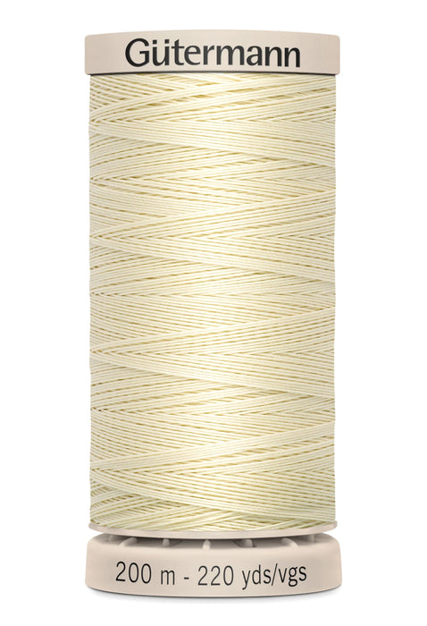 Cotton Hand Quilting Thread 100% Wax Finish Cotton - Light Pearl