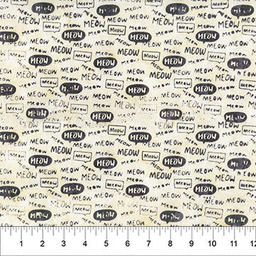 Meow Meow Batiks - Words Cream