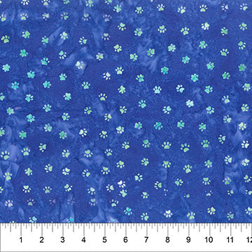 Meow Meow Batiks - Kitty Paws Cobalt Blue