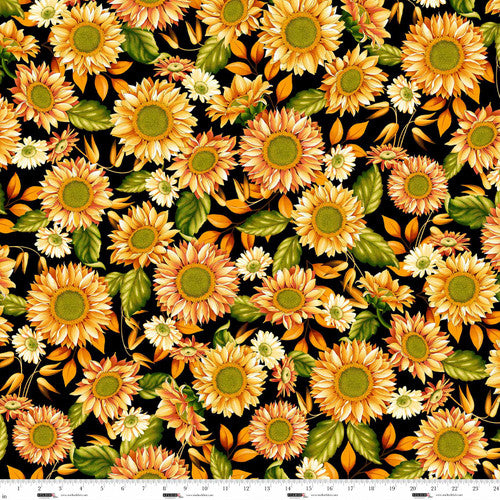 Autumn Fields - Sunflowers Black
