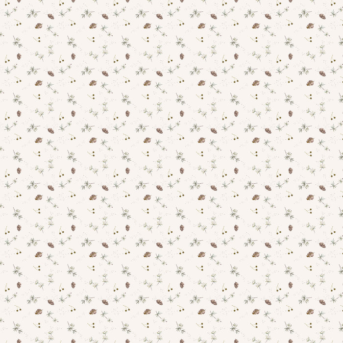 Cozy Cubs - Pine Cones White 17" Remnant