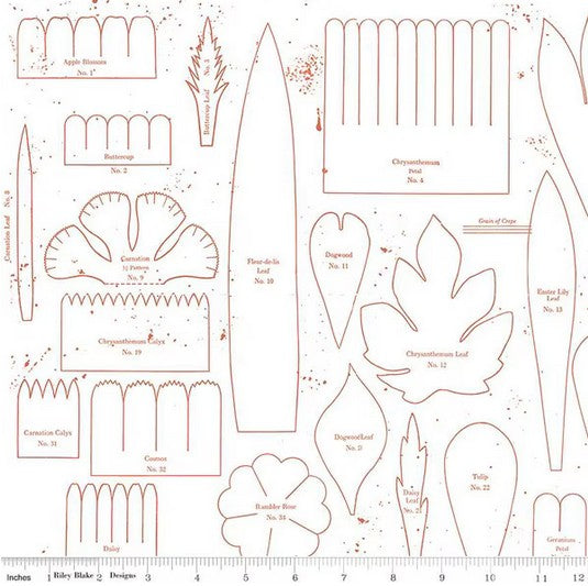 Sewing Seeds III - Posie Patterns Red
