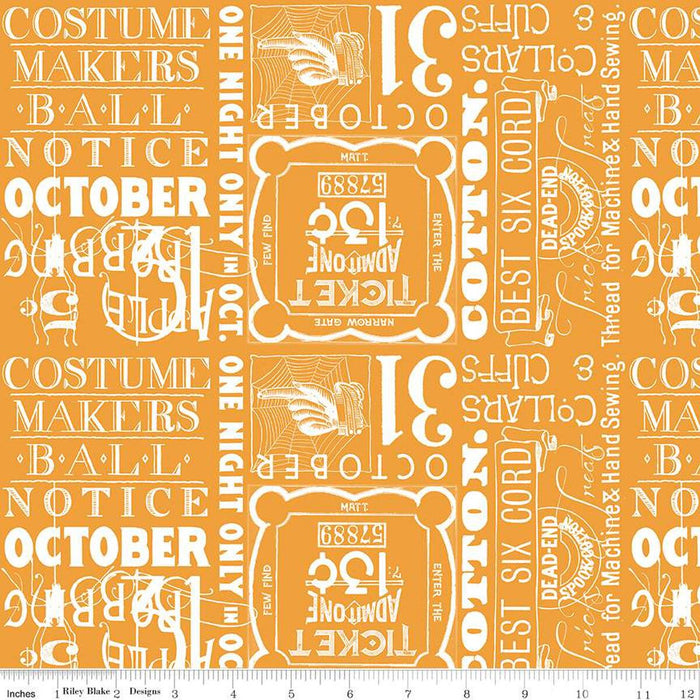 Costume Maker's Act II - Ticket Text Orange