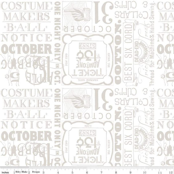 Costume Maker's Act II - Ticket Text White