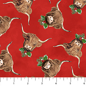 Highland Heart - Cow Heads Red