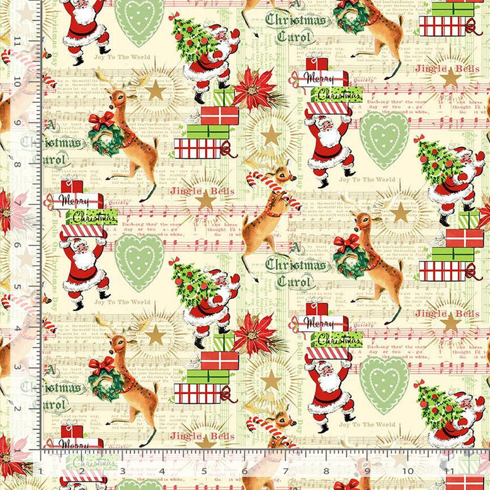 Christmas Music Notes - Cream