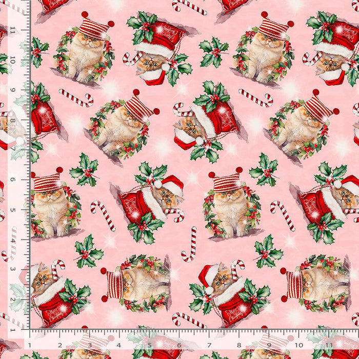Holiday Cats - Pink