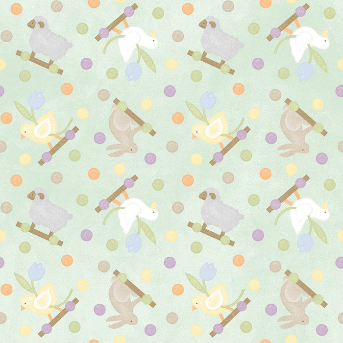 Little Chicks Flannel - Pull Toys Green