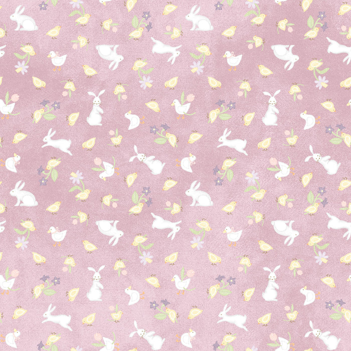 Little Chicks Flannel - Bunnies & Chicks Purple