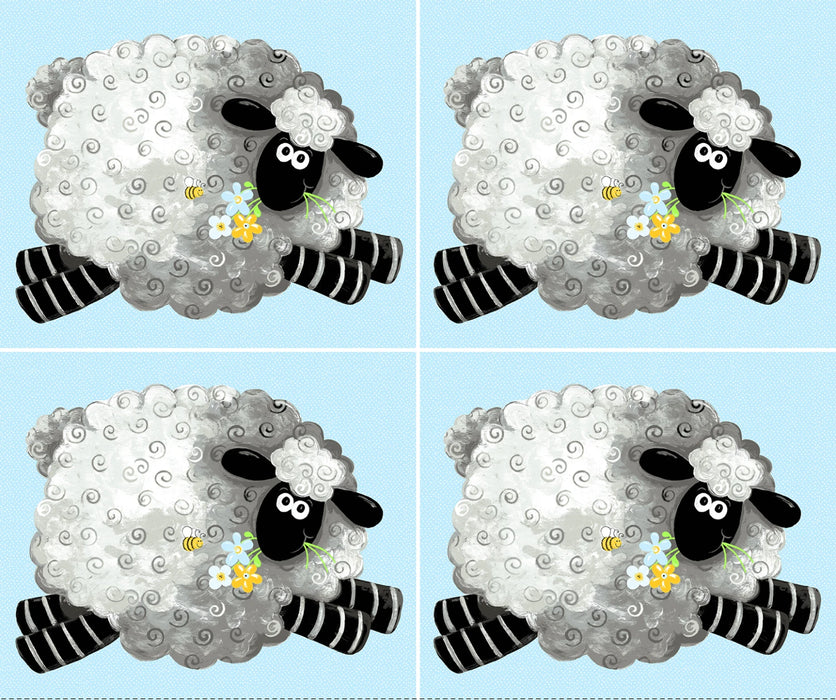 Lewe the Ewe - Fat 1/4 Sheep Panel Blue