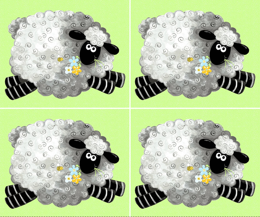Lewe the Ewe - Fat 1/4 Sheep Panel Green
