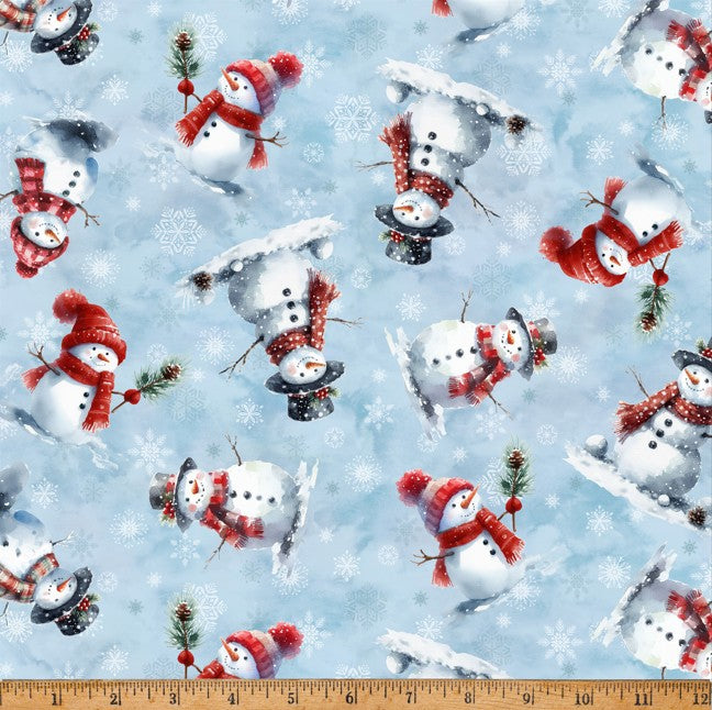 Cozy Tidings - Snowmen Ice Blue
