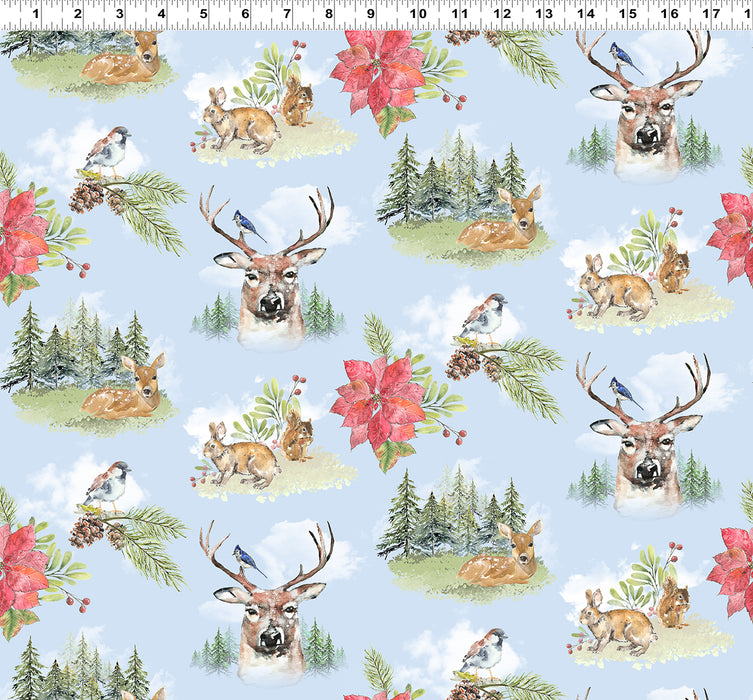 Joyful Winter - Toile Light Blue