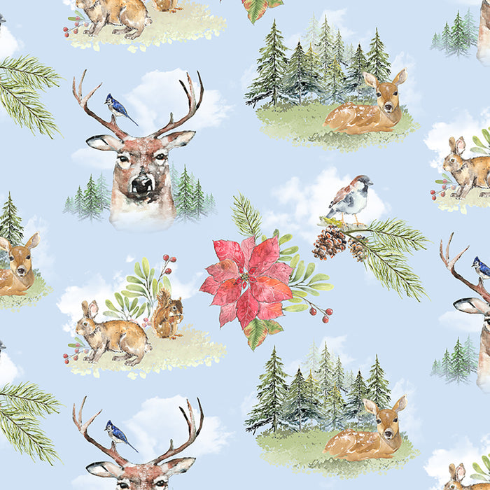 Joyful Winter - Toile Light Blue