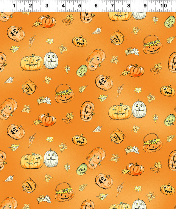 Halloween Parade - Pumpkins Orange 8" Remnant