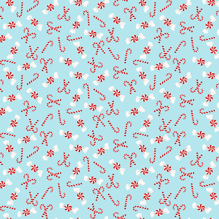Santa Paws - Candy Canes Light Blue