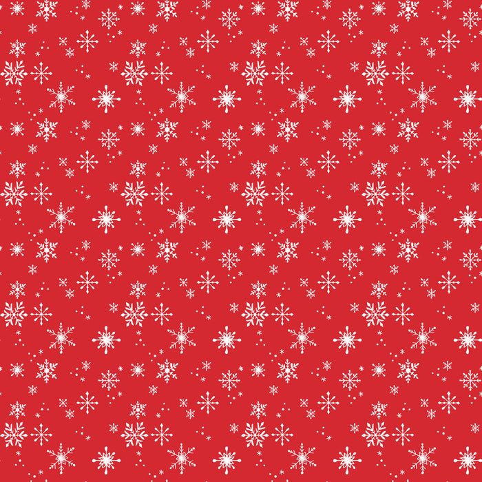 Santa Paws - Snowflakes Light Red