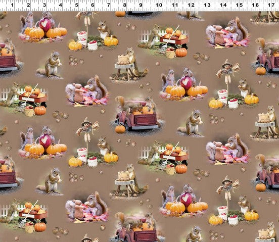 The Secret Life of Squirrels III - Toile Caramel