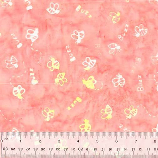 Whats the Buzz Batiks - Buzzing Bees Pink