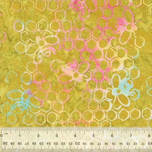 Whats the Buzz Batiks - Beehive Chartreuse
