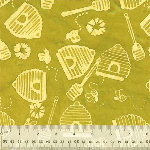 Whats the Buzz Batiks - Beekeeper Chartreuse