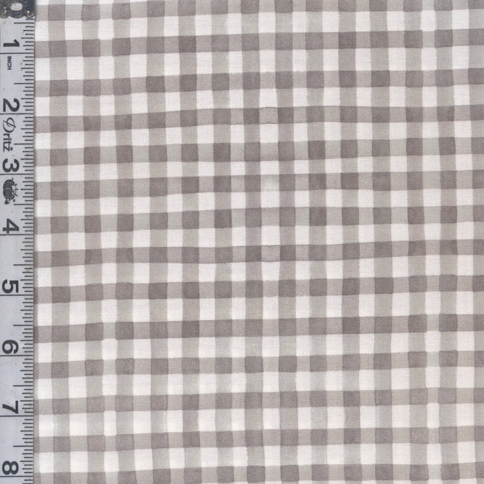 Sunflower Bouquets - Gingham Gray 11-1/2" Remnant